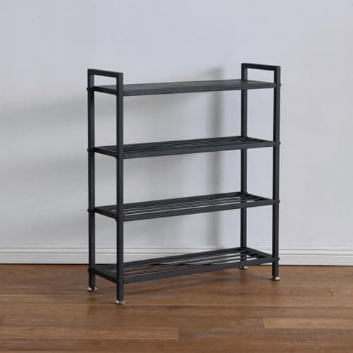 Durable 4-Tier Metal Shoe Rack for 12 Pairs Easy to Assemble