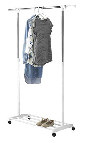 Whitmor Deluxe Rolling Garment Rack - White and Chrome