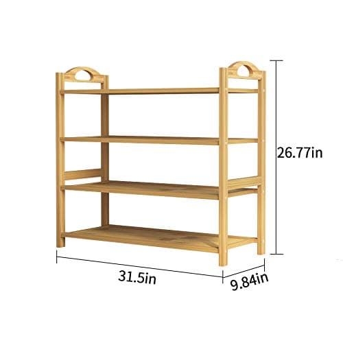 UDEAR Bamboo 4-Tier Shoe Storage Organizer for Entryway