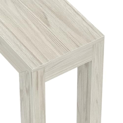 Solid Wood Console Table, 46.25 Inch, White Sand Wirebrush