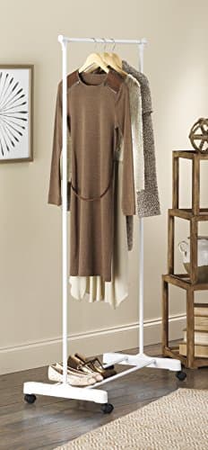 Whitmor White Rolling Garment Rack