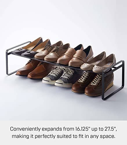 YAMAZAKI Home Adjustable Shoe Rack - Stainless Steel Black
