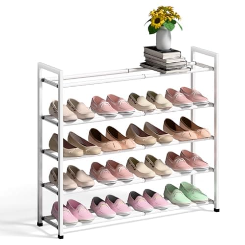 Sturdy 3-Tier Black Metal Shoe Rack for Closet and Front Door