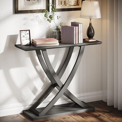 ChooChoo White Wood Console Table with Storage for Hall and Living Room
