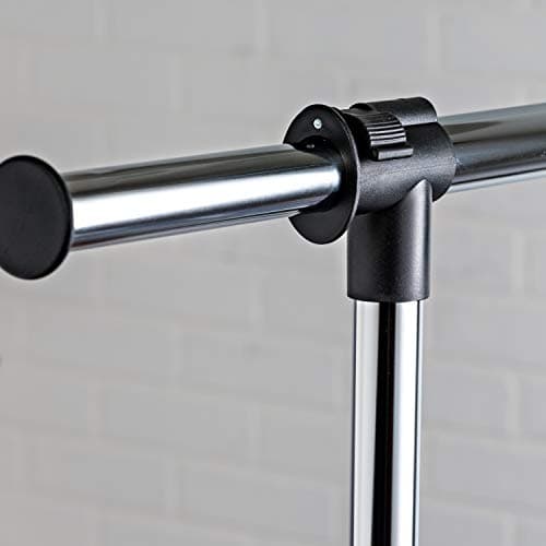 Honey-Can-Do Chrome Adjustable Rolling Clothes Rack, 30 lbs
