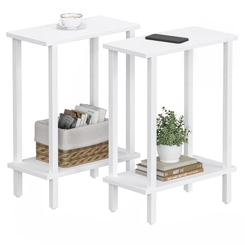 TUTOTAK White Set of 2 Small Side Tables TB01BW0622