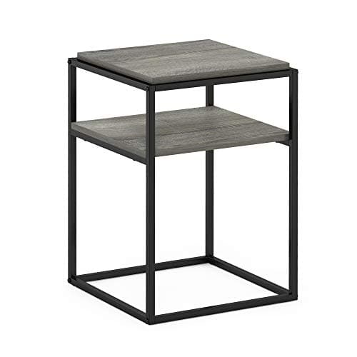 Furinno Jaya Simple Oval End Table - Set of 2, Walnut