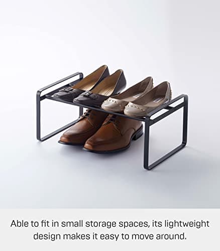 YAMAZAKI Home Adjustable Shoe Rack - Stainless Steel Black