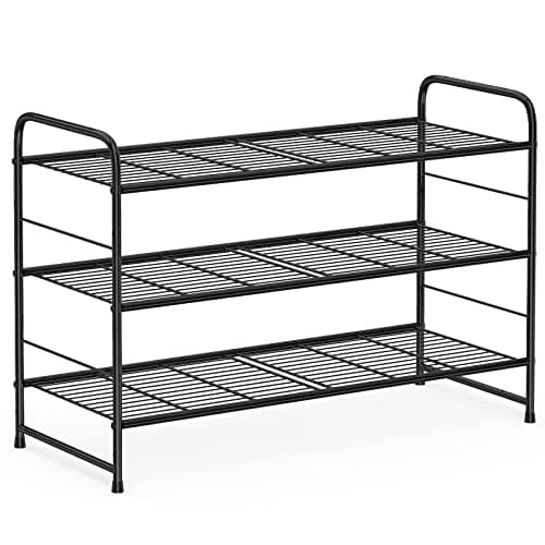 Coonoor Black 4 Tier Stackable Wire Shoe Organizer