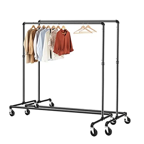GREENSTELL Rolling Industrial Pipe Clothes Rack with Brakes, Heavy Duty for Bedroom & Laundry Room (59x24x63 inch)
