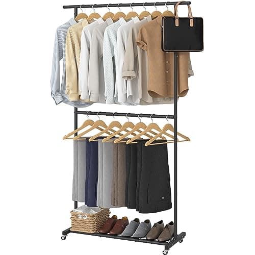 Sywhitta Gold Rolling Coat Hanger with Mesh Bottom for Clothes, Coats, Skirts, Sweaters