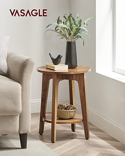 Rustic Walnut Side Tables Set of 2 for Small Spaces