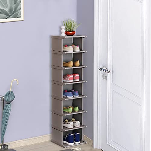 KANAV 8-Tier Tall Narrow Shoe Rack - Vertical Storage Organizer