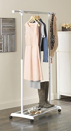 Whitmor Deluxe Rolling Garment Rack - White and Chrome
