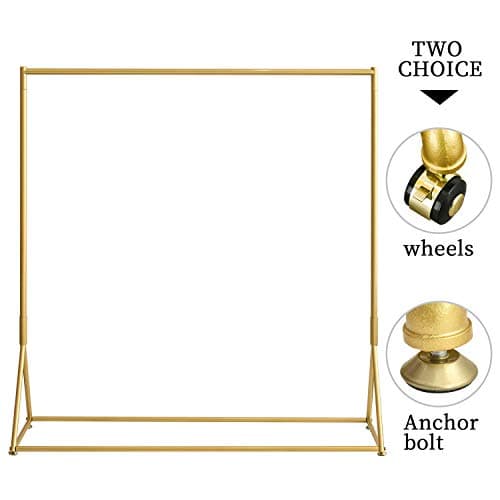 BOSURU Gold Freestanding Metal Clothes Rack, Heavy Duty & Easy Assembly, 59" L