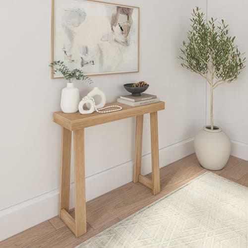 Plank+Beam Solid Wood Console Table, Blonde, 36 Inch, Easy Assembly