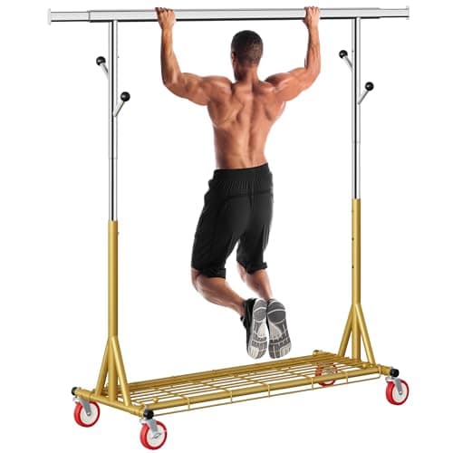 Heavy Duty Clothes Rack for 200 pieces of clothing: Load 480 LBS, Portable & Adjustable