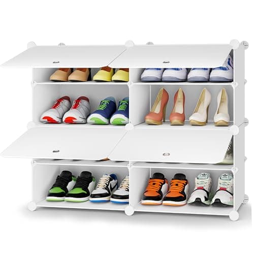 8-Tier HOMIDEC Shoe Storage Cabinet for Closet Entryway Organizer