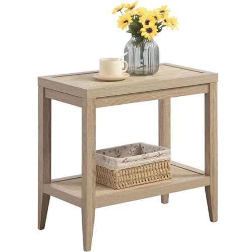 SICOTAS Boho Rattan Nightstands Set of 2 for Small Space