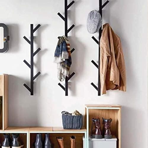 Premium Black Wall Mount Coat & Hat Rack - Modern Design