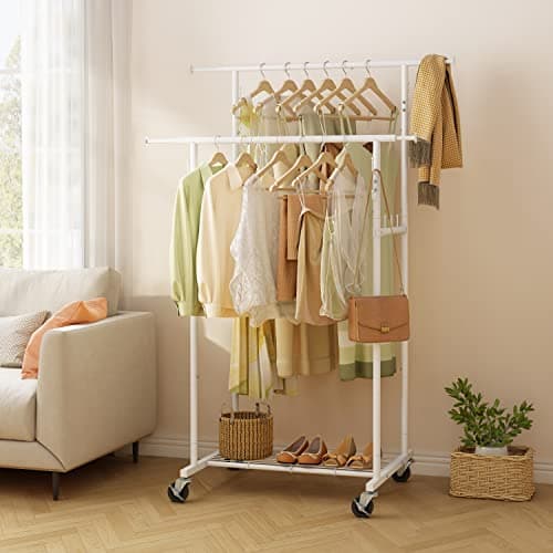 Double Rod Garment Rack & Portable Closet Wardrobe