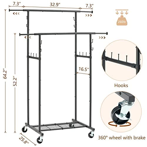 Double Rod Garment Rack