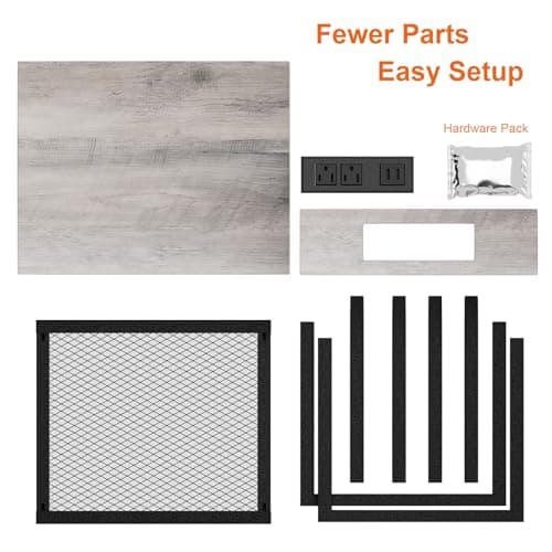 Fixwal End Table Set of 2 with Charging Station (Light Walnut Gray)