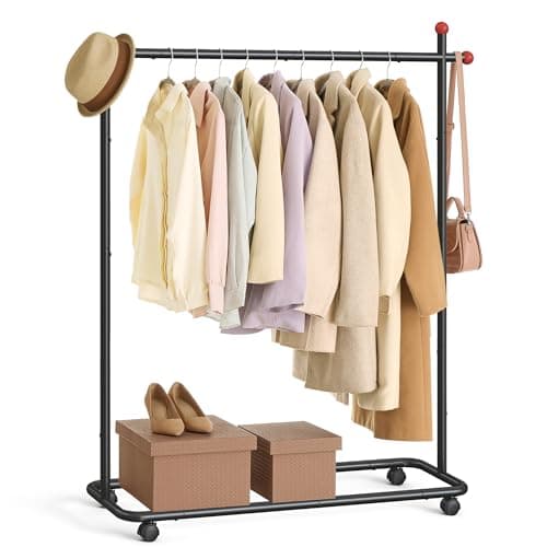 SONGMICS Home Double-Rod Clothes Rack with Storage Bag UHSR171B01