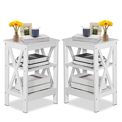 Rustic Nightstand with Drawer for Bedroom Storage