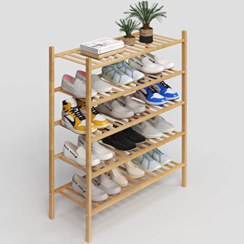 Z&L HOUSE 3-Tier Bamboo Shoe Organizer for Closets and Entryways