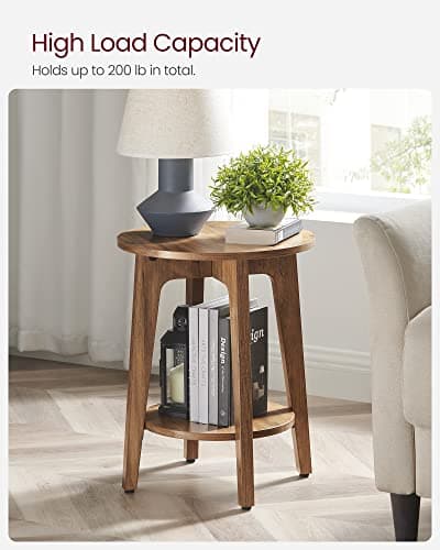 Rustic Walnut Side Tables Set of 2 for Small Spaces