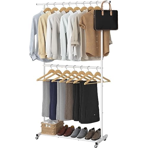 Sywhitta Gold Rolling Coat Hanger with Mesh Bottom for Clothes, Coats, Skirts, Sweaters
