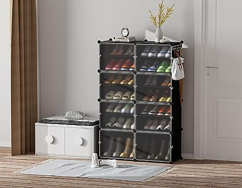8-Tier HOMIDEC Shoe Storage Cabinet for Closet Entryway Organizer