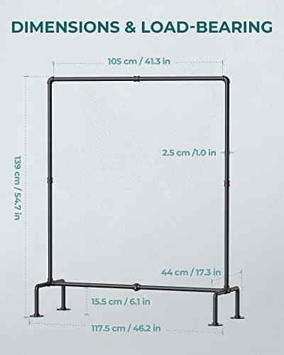 OROPY Heavy Duty Detachable Clothes Rack, Black