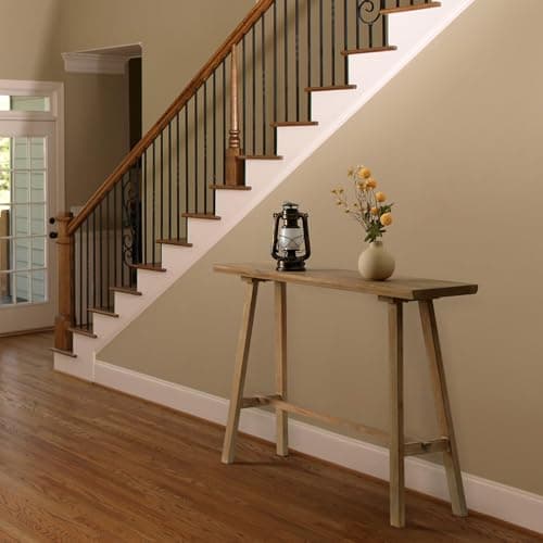 Wnutrees 43" Rustic Solid Wood Console Table for Hallway & Living Room, Easy Assembly
