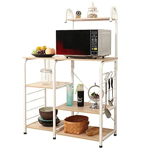 Soges White Multi-Functional Kitchen Microwave Stand & Rack