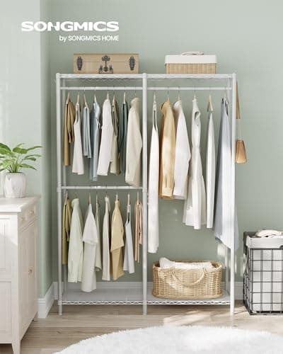 SONGMICS Cloud White Heavy-Duty Garment Rack ULGR423W01