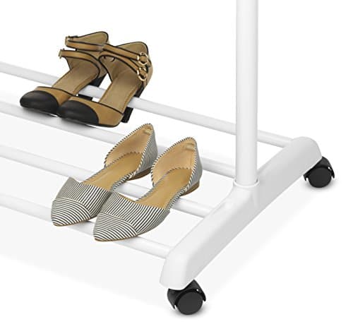 Whitmor Deluxe Rolling Garment Rack - White and Chrome