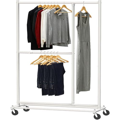 Black Adjustable Garment Rack, 72-inch Height - Simple Houseware