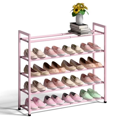 Sturdy 3-Tier Black Metal Shoe Rack for Closet and Front Door