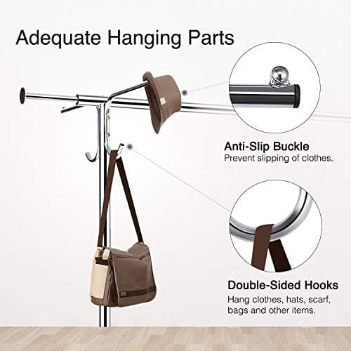 GREENSTELL Heavy Duty Rolling Clothes Rack with Brakes, Industrial Grade Sturdy Metal (59x24x63 inch)
