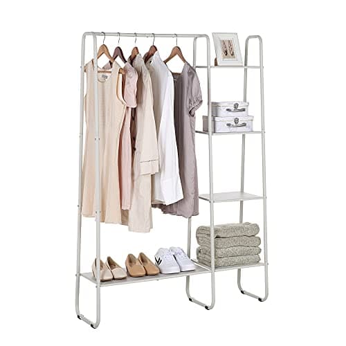 SunnyPoint White Freestanding Metal Closet Organizing Rack