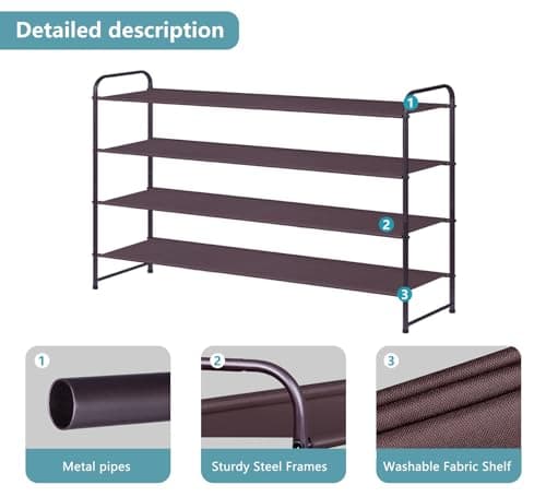 AOODA 4-Tier Bronze Shoe Rack for Wide Shoe Storage (30 Pairs)