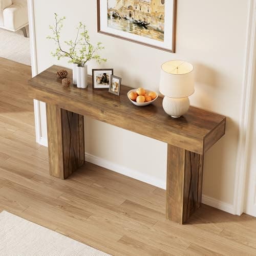 LITTLE TREE 63-Inch Narrow Console Table, Modern Hallway Entryway Table