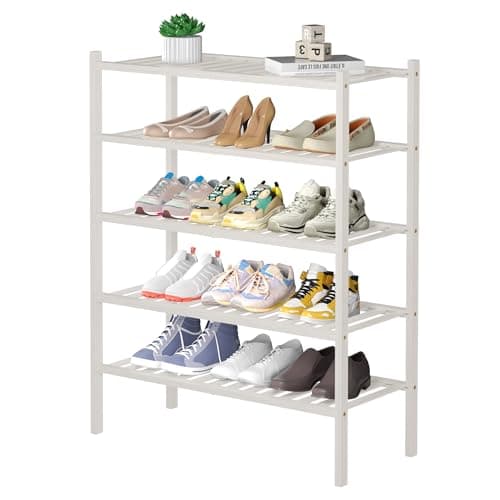 Bamboo 3-Tier Shoe Rack for Small Spaces (Brown)