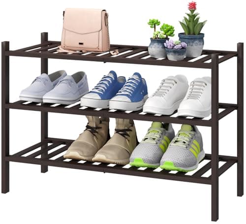 Bamboo 3-Tier Shoe Rack for Entryway & Closet | Sturdy & Beautiful