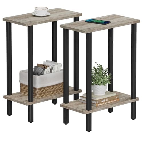 TUTOTAK White Set of 2 Small Side Tables TB01BW0622