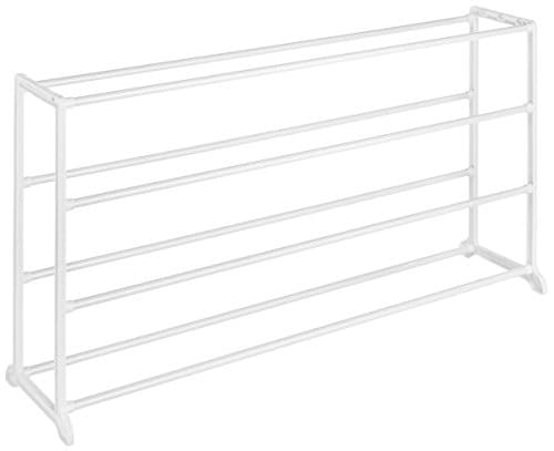 Whitmor White 4 Tier 20 Pair Floor Shoe Rack