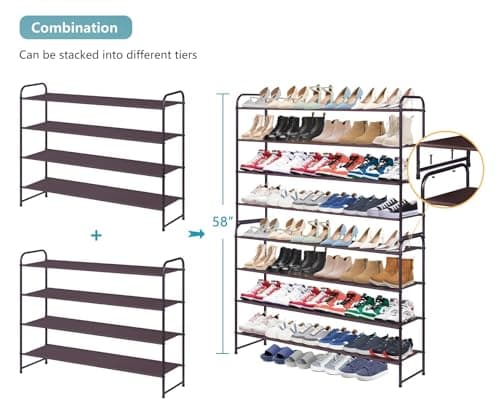 AOODA 4-Tier Bronze Shoe Rack for Wide Shoe Storage (30 Pairs)