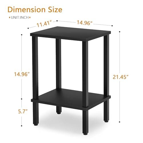 Narrow 2-Tier End Table with Storage for Small Spaces